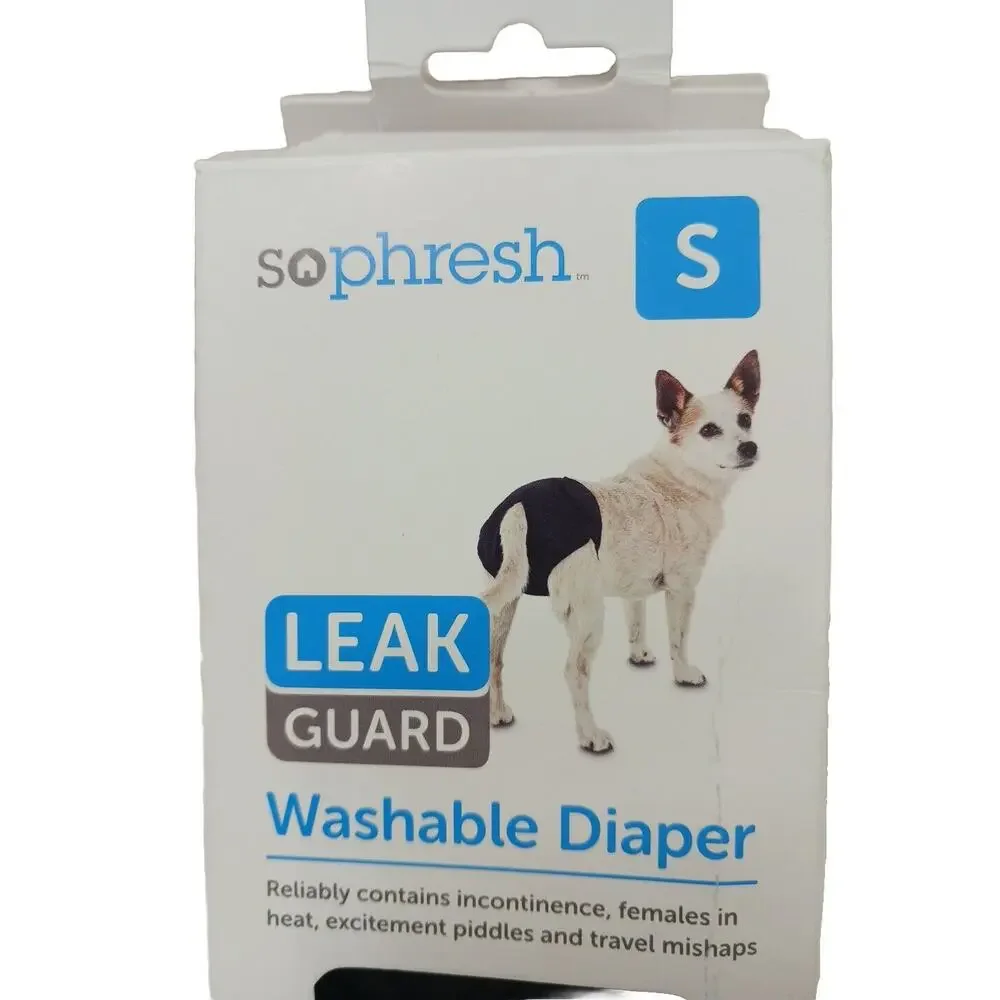 NEW 1 Washable Dog Diaper Small Dog 8-15 lb in‎ heat incontinence Travel BLACK